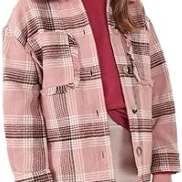 Pink Plaid Button-Up Jacket - Picture 5 of 5